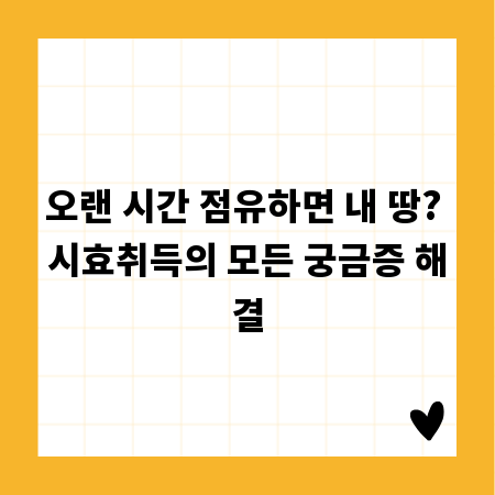 오랜 시간 점유하면 내 땅? 시효취득의 모든 궁금증 해결