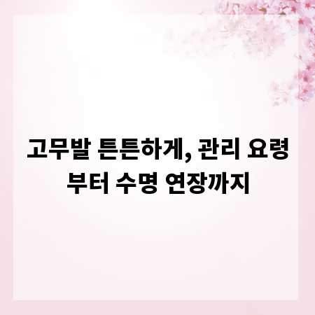 고무발 튼튼하게, 관리 요령부터 수명 연장까지