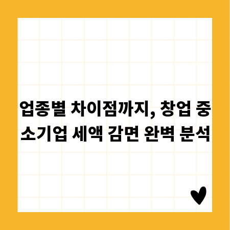 업종별 차이점까지, 창업 중소기업 세액 감면 완벽 분석