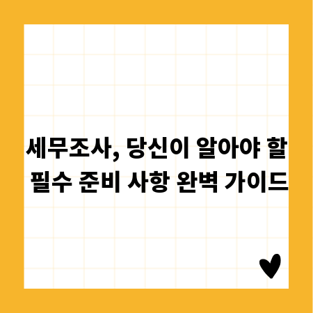 세무조사, 당신이 알아야 할 필수 준비 사항 완벽 가이드