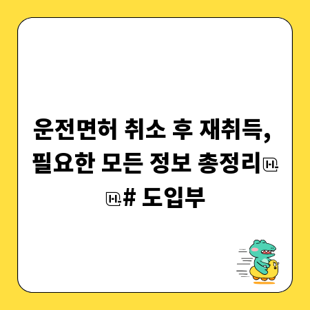 운전면허 취소 후 재취득, 필요한 모든 정보 총정리

# 도입부