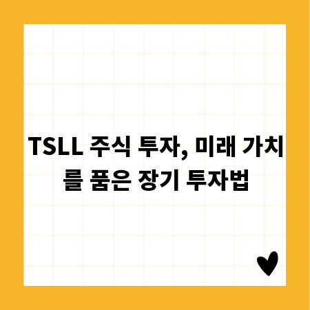 TSLL 주식 투자, 미래 가치를 품은 장기 투자법