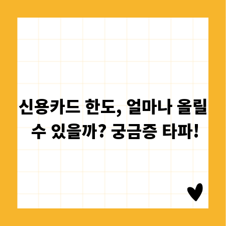신용카드 한도, 얼마나 올릴 수 있을까? 궁금증 타파!
