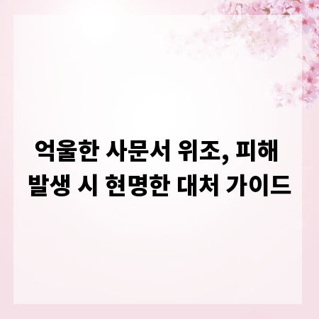 억울한 사문서 위조, 피해 발생 시 현명한 대처 가이드