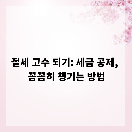 절세 고수 되기: 세금 공제, 꼼꼼히 챙기는 방법