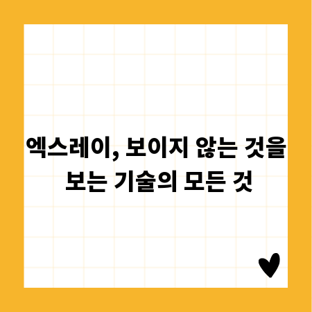 엑스레이, 보이지 않는 것을 보는 기술의 모든 것