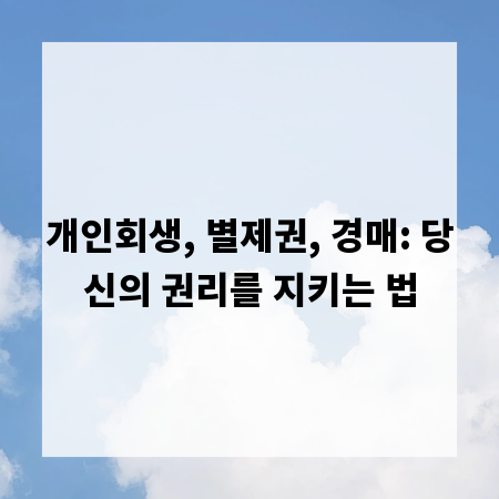 개인회생, 별제권, 경매: 당신의 권리를 지키는 법