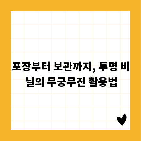 포장부터 보관까지, 투명 비닐의 무궁무진 활용법