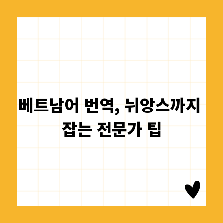 베트남어 번역, 뉘앙스까지 잡는 전문가 팁