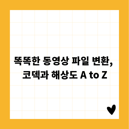 똑똑한 동영상 파일 변환, 코덱과 해상도 A to Z