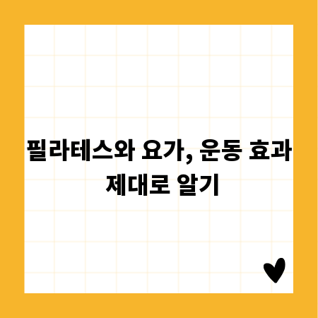 필라테스와 요가, 운동 효과 제대로 알기