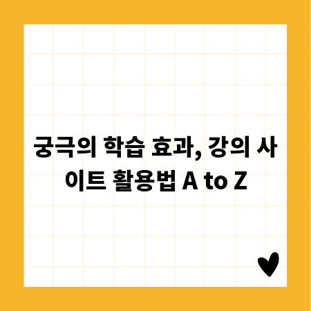 궁극의 학습 효과, 강의 사이트 활용법 A to Z