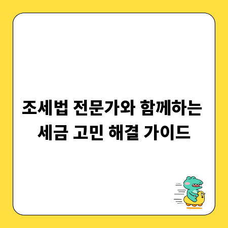 조세법 전문가와 함께하는 세금 고민 해결 가이드