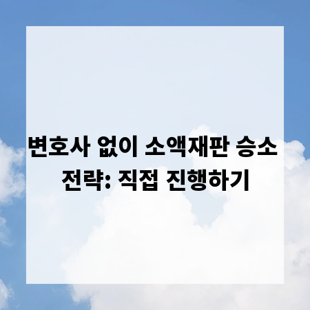 변호사 없이 소액재판 승소 전략: 직접 진행하기