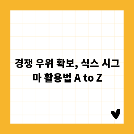 경쟁 우위 확보, 식스 시그마 활용법 A to Z