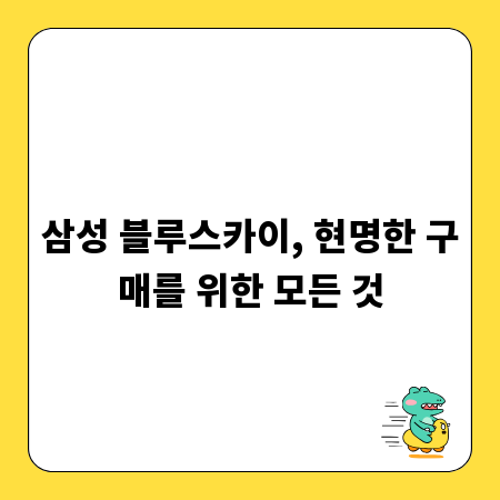 삼성 블루스카이, 현명한 구매를 위한 모든 것