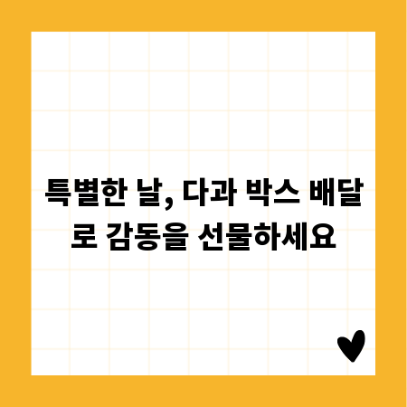 특별한 날, 다과 박스 배달로 감동을 선물하세요