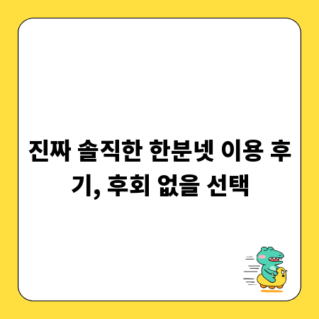 진짜 솔직한 한분넷 이용 후기, 후회 없을 선택