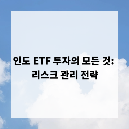 인도 ETF 투자의 모든 것: 리스크 관리 전략