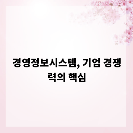 경영정보시스템, 기업 경쟁력의 핵심