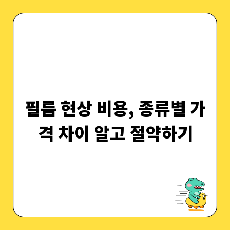 필름 현상 비용, 종류별 가격 차이 알고 절약하기