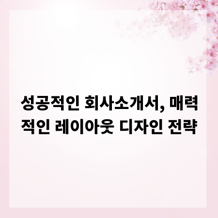 성공적인 회사소개서, 매력적인 레이아웃 디자인 전략