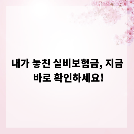 내가 놓친 실비보험금, 지금 바로 확인하세요!