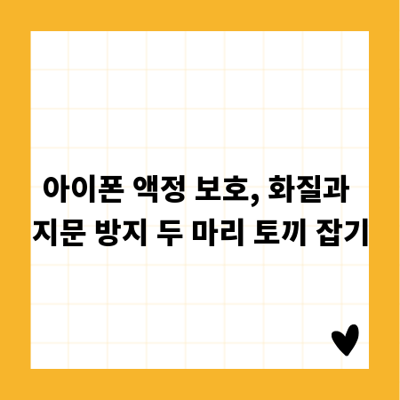 아이폰 액정 보호, 화질과 지문 방지 두 마리 토끼 잡기