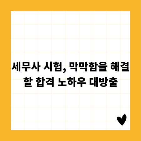 세무사 시험, 막막함을 해결할 합격 노하우 대방출