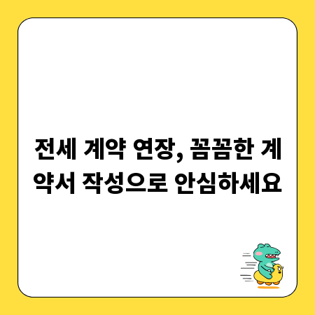 전세 계약 연장, 꼼꼼한 계약서 작성으로 안심하세요