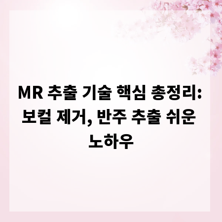 MR 추출 기술 핵심 총정리: 보컬 제거, 반주 추출 쉬운 노하우