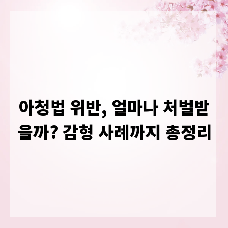 아청법 위반, 얼마나 처벌받을까? 감형 사례까지 총정리