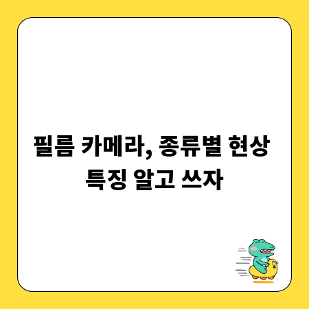필름 카메라, 종류별 현상 특징 알고 쓰자