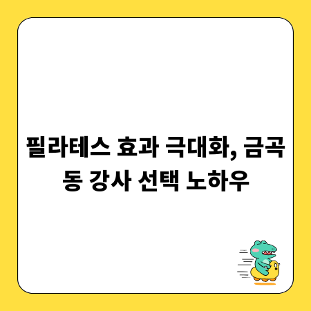 필라테스 효과 극대화, 금곡동 강사 선택 노하우