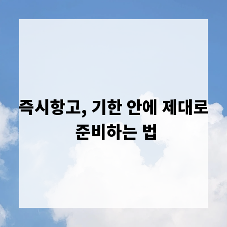 즉시항고, 기한 안에 제대로 준비하는 법