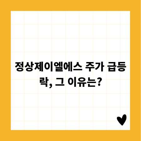 정상제이엘에스 주가 급등락, 그 이유는?