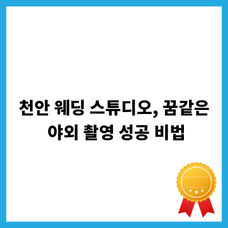 천안 웨딩 스튜디오, 꿈같은 야외 촬영 성공 비법