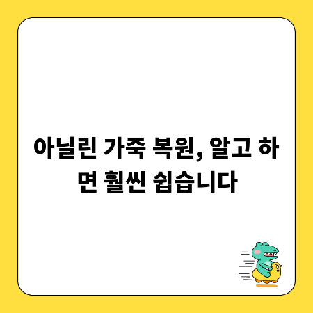 아닐린 가죽 복원, 알고 하면 훨씬 쉽습니다