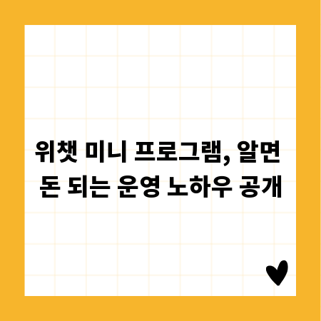 위챗 미니 프로그램, 알면 돈 되는 운영 노하우 공개