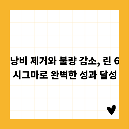 낭비 제거와 불량 감소, 린 6시그마로 완벽한 성과 달성