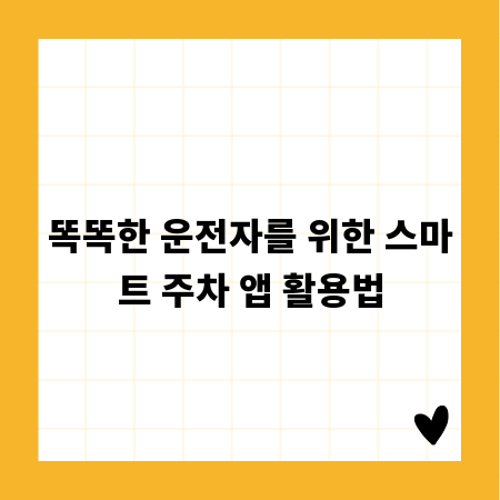 똑똑한 운전자를 위한 스마트 주차 앱 활용법