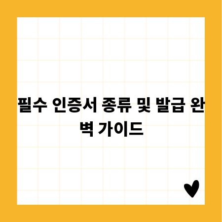 필수 인증서 종류 및 발급 완벽 가이드