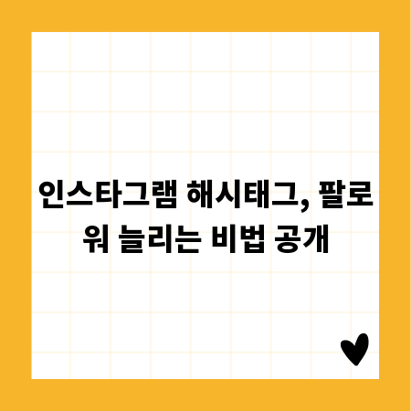 인스타그램 해시태그, 팔로워 늘리는 비법 공개