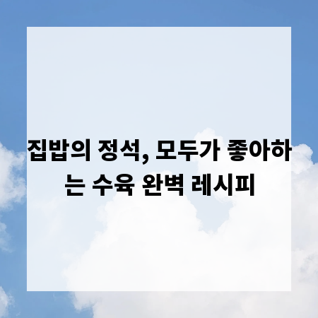 집밥의 정석, 모두가 좋아하는 수육 완벽 레시피