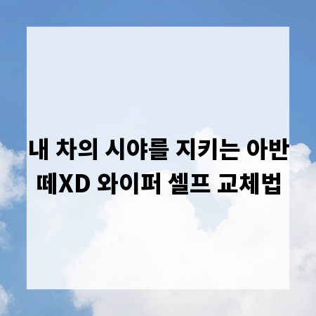 내 차의 시야를 지키는 아반떼XD 와이퍼 셀프 교체법