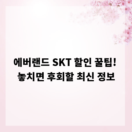 에버랜드 SKT 할인 꿀팁! 놓치면 후회할 최신 정보