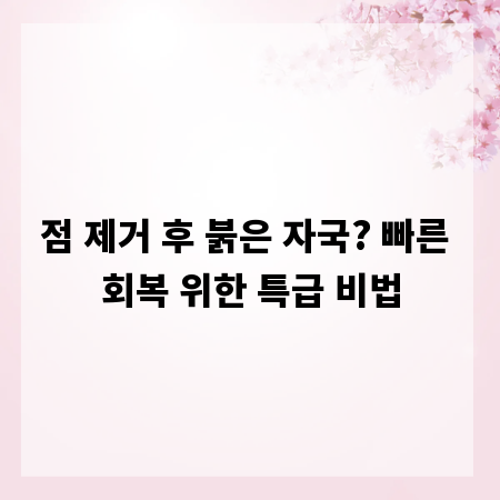 점 제거 후 붉은 자국? 빠른 회복 위한 특급 비법
