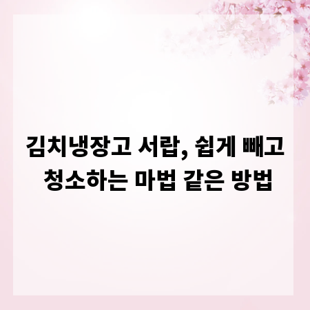 김치냉장고 서랍, 쉽게 빼고 청소하는 마법 같은 방법