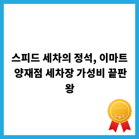 스피드 세차의 정석, 이마트 양재점 세차장 가성비 끝판왕