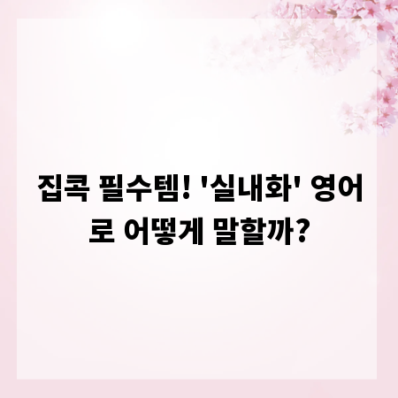 집콕 필수템! '실내화' 영어로 어떻게 말할까?
